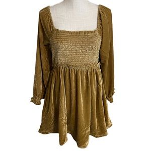 Free People Daphne Velvet Sleeve Mini Dress